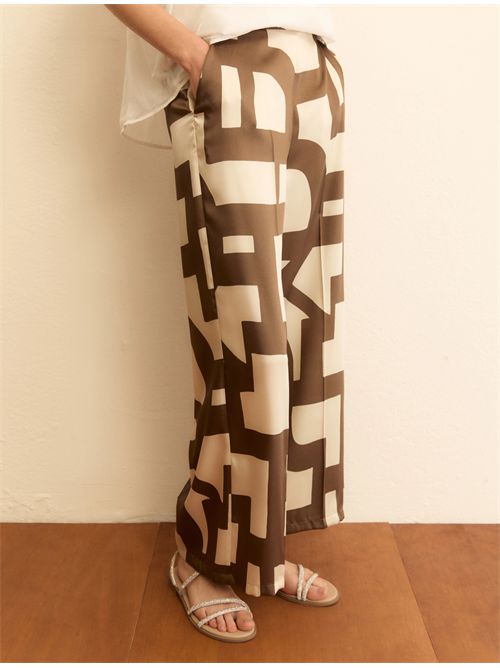 Pantalone in twill stampato - TORTORA